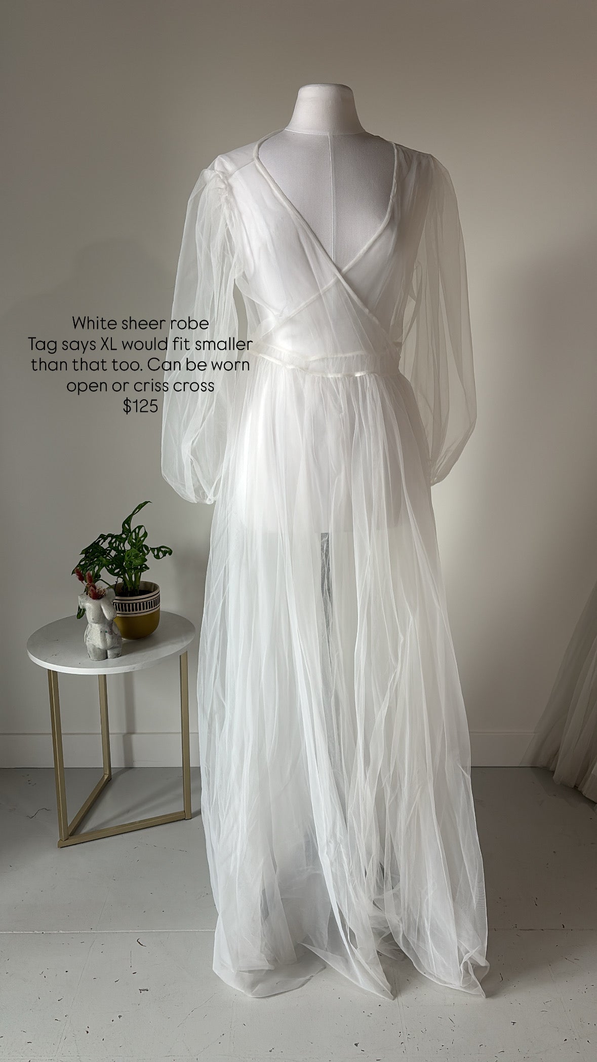 White Sheer Robe - Boudoir Closet Sale