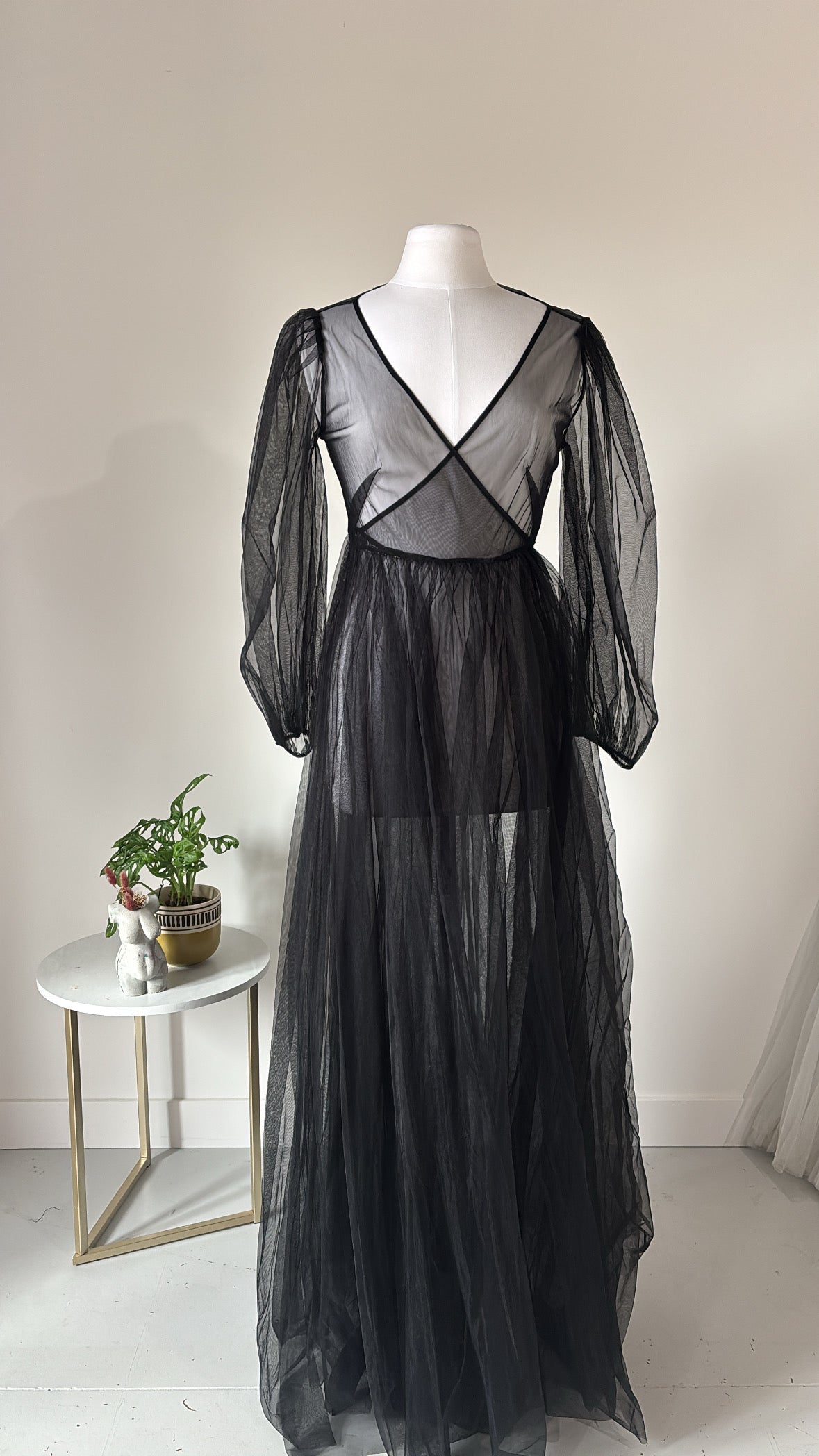 Black Sheer Robe - Boudoir Closet Sale
