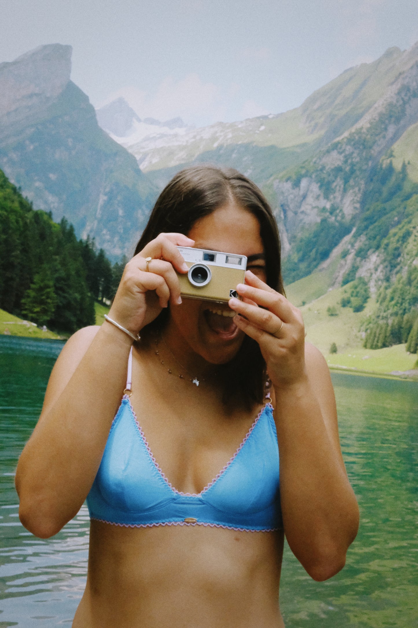 Blue Bamboo Bralette Set - XS-M left
