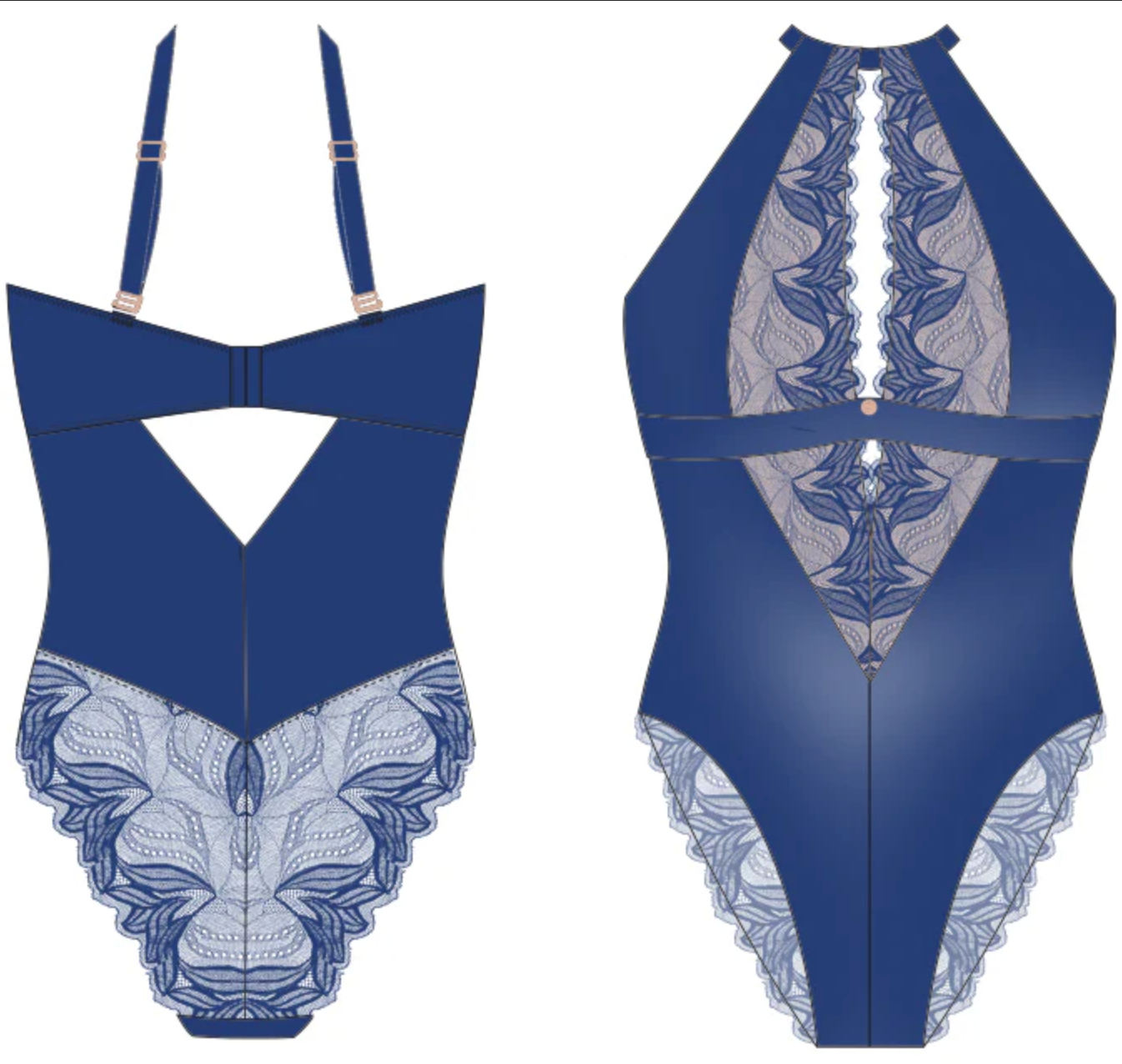 Indulgence Bodysuit - Deep Blue - S, XL, 1X & 2X left!