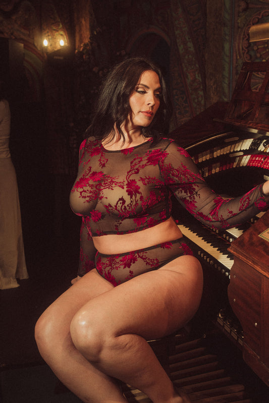 Boysenberry Burnout Crop Top