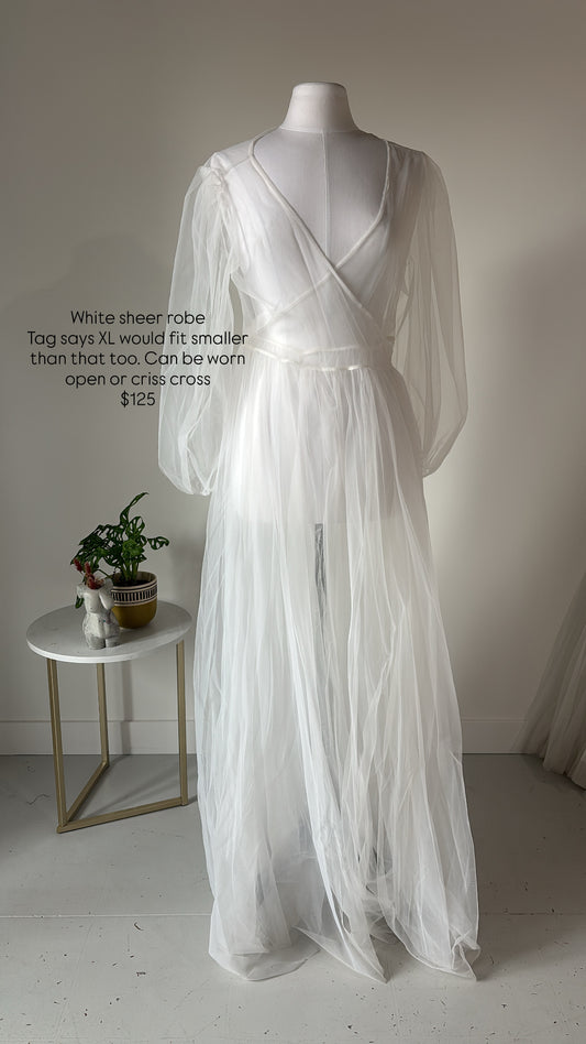 White Sheer Robe - Boudoir Closet Sale