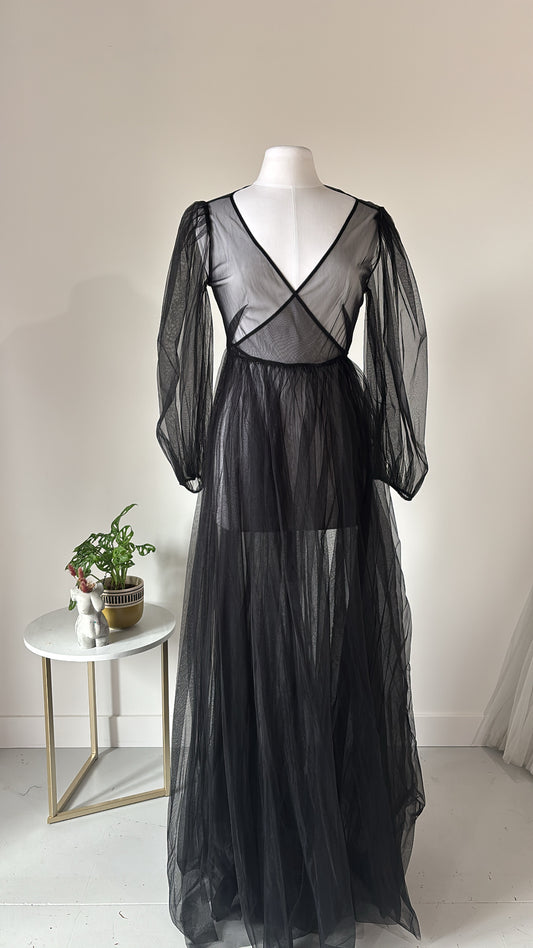 Black Sheer Robe - Boudoir Closet Sale
