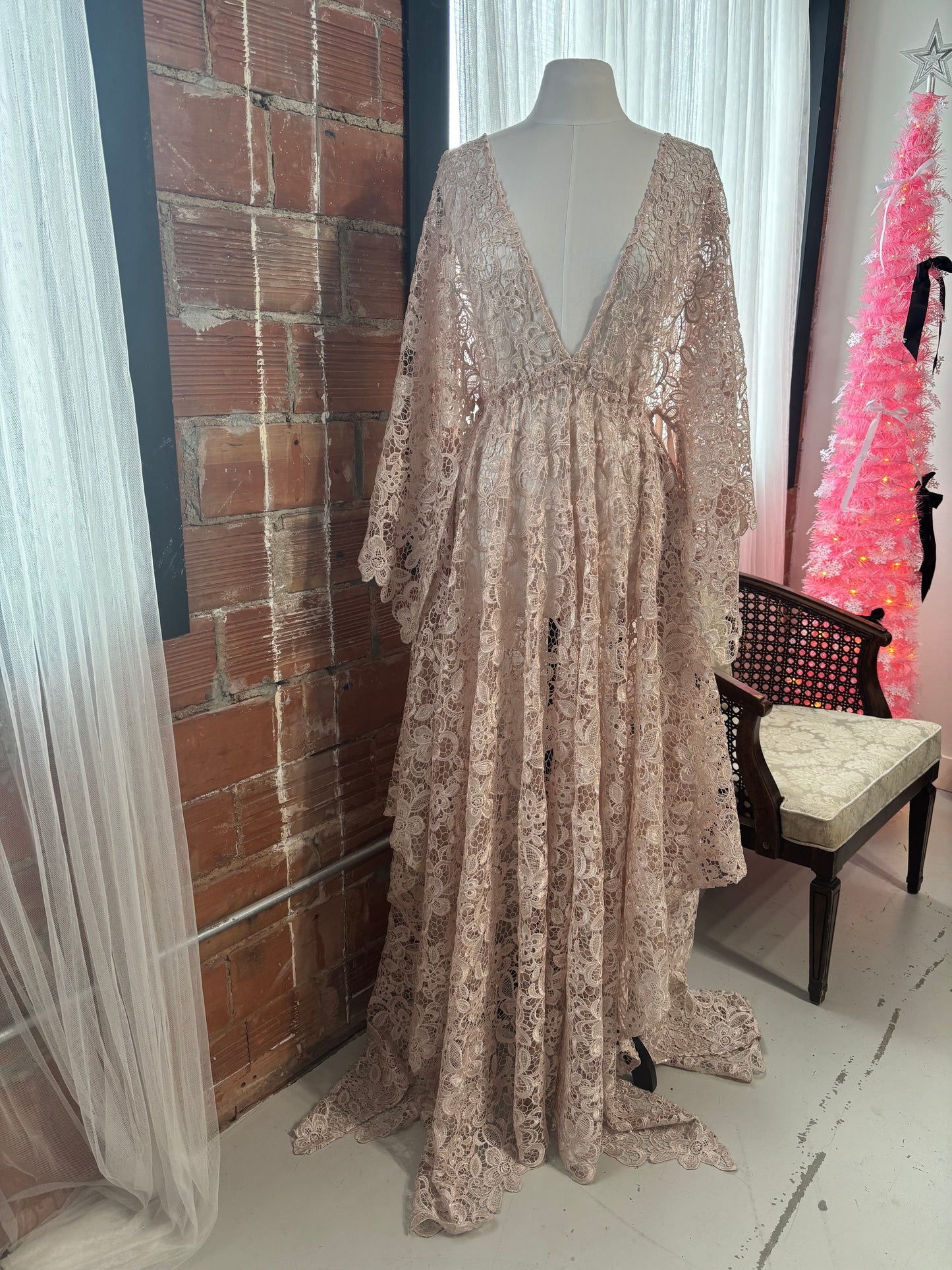 Blush Lace Sheer Dress - Boudoir Closet Sale