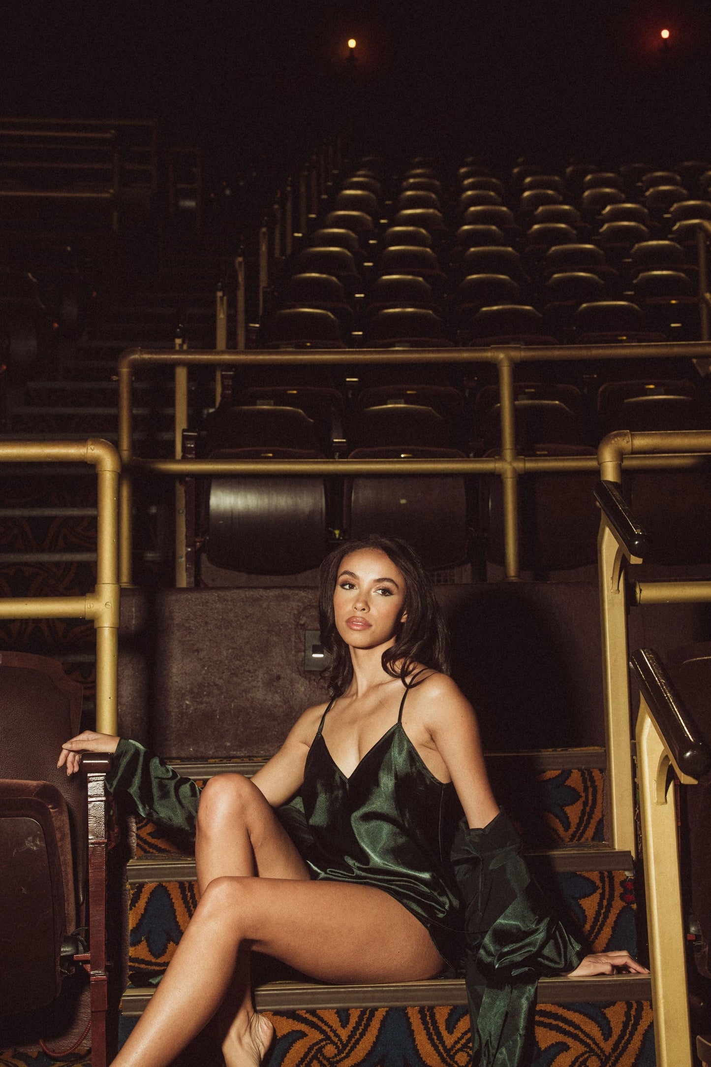 Forest Green Satin Cami & Tap Short Set