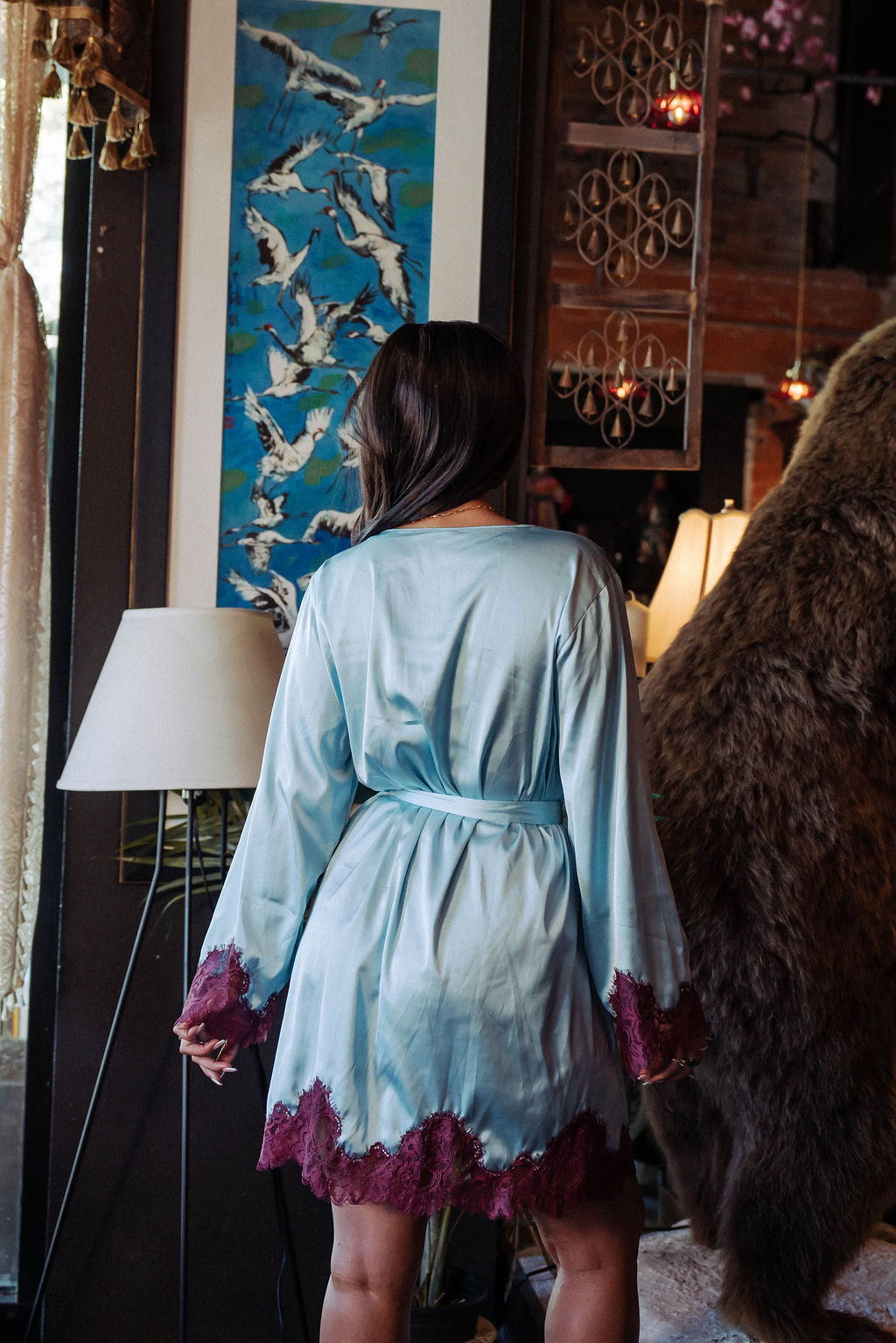 Gloria Satin & Lace Robe