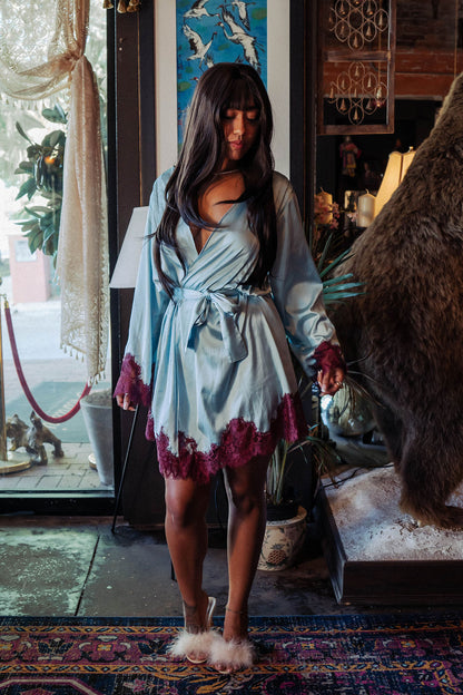 Gloria Satin & Lace Robe