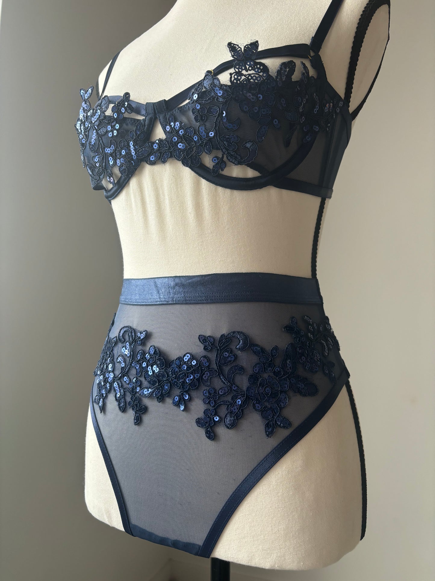 Midnight Applique Sequin Set - S & M left!