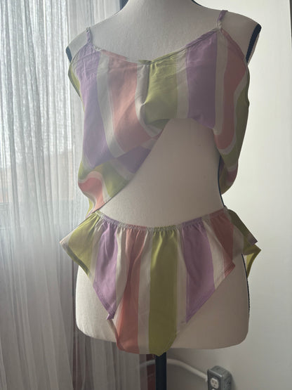 Painted Stripe Crop Cami & Flutter Panty