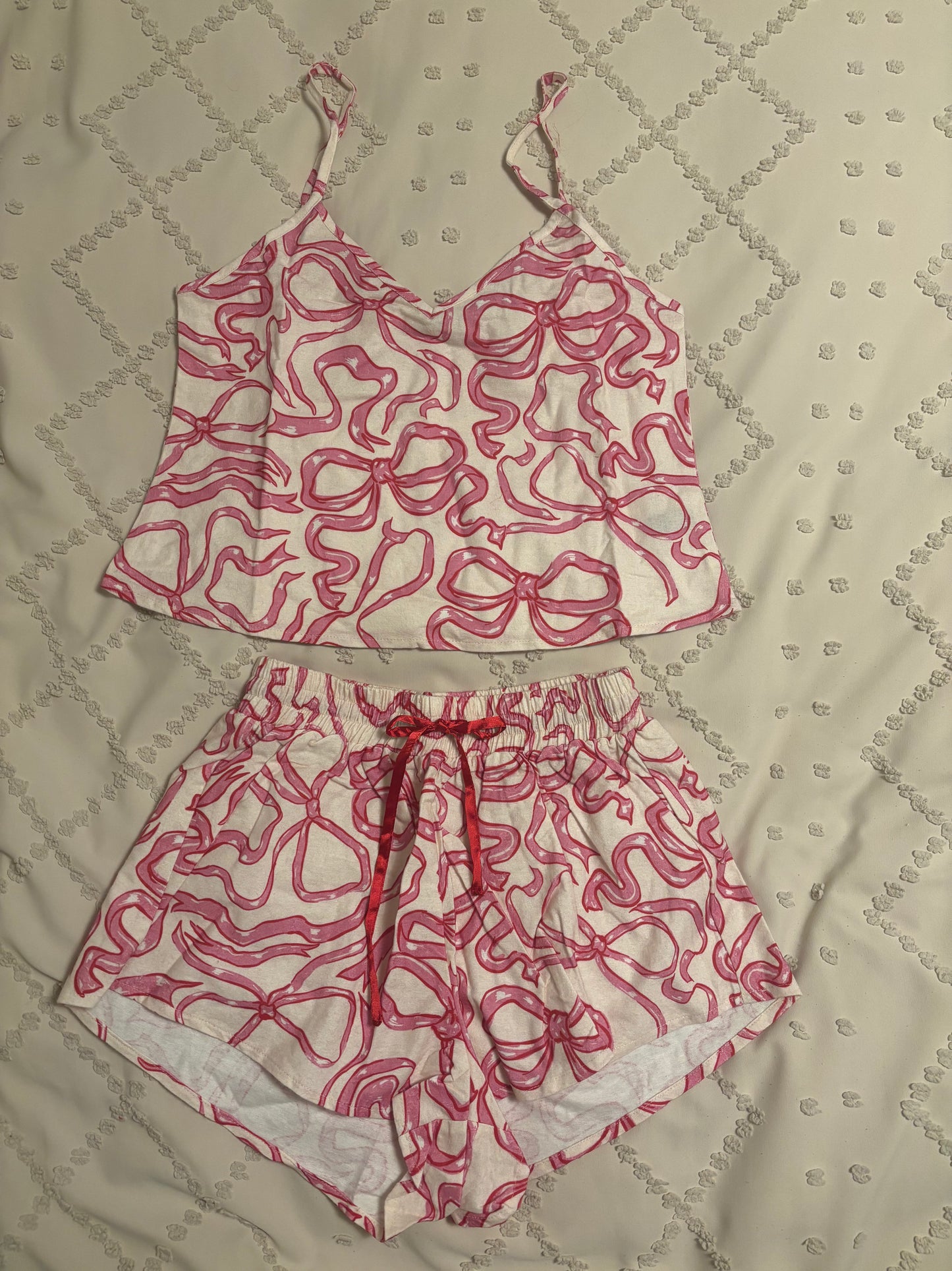 Dancing Bows Flannel Cami & Short Set