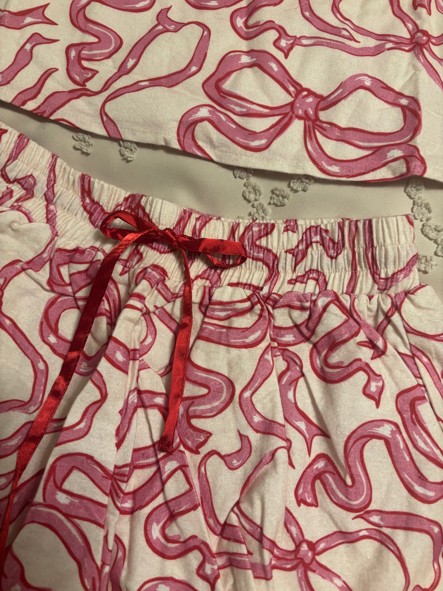 Dancing Bows Flannel Cami & Short Set