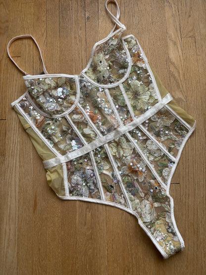 Holly Embroidered & Sequin Bodysuit