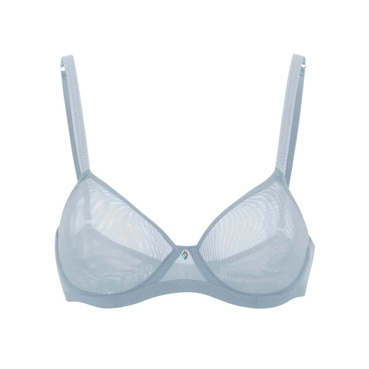 Julie Sheer Mesh Molded Cup Underwire Bra - Seaport