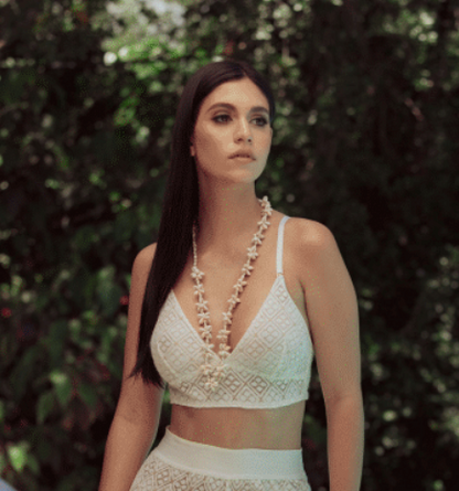 Geo Shell Longline Bralette & Brief Set