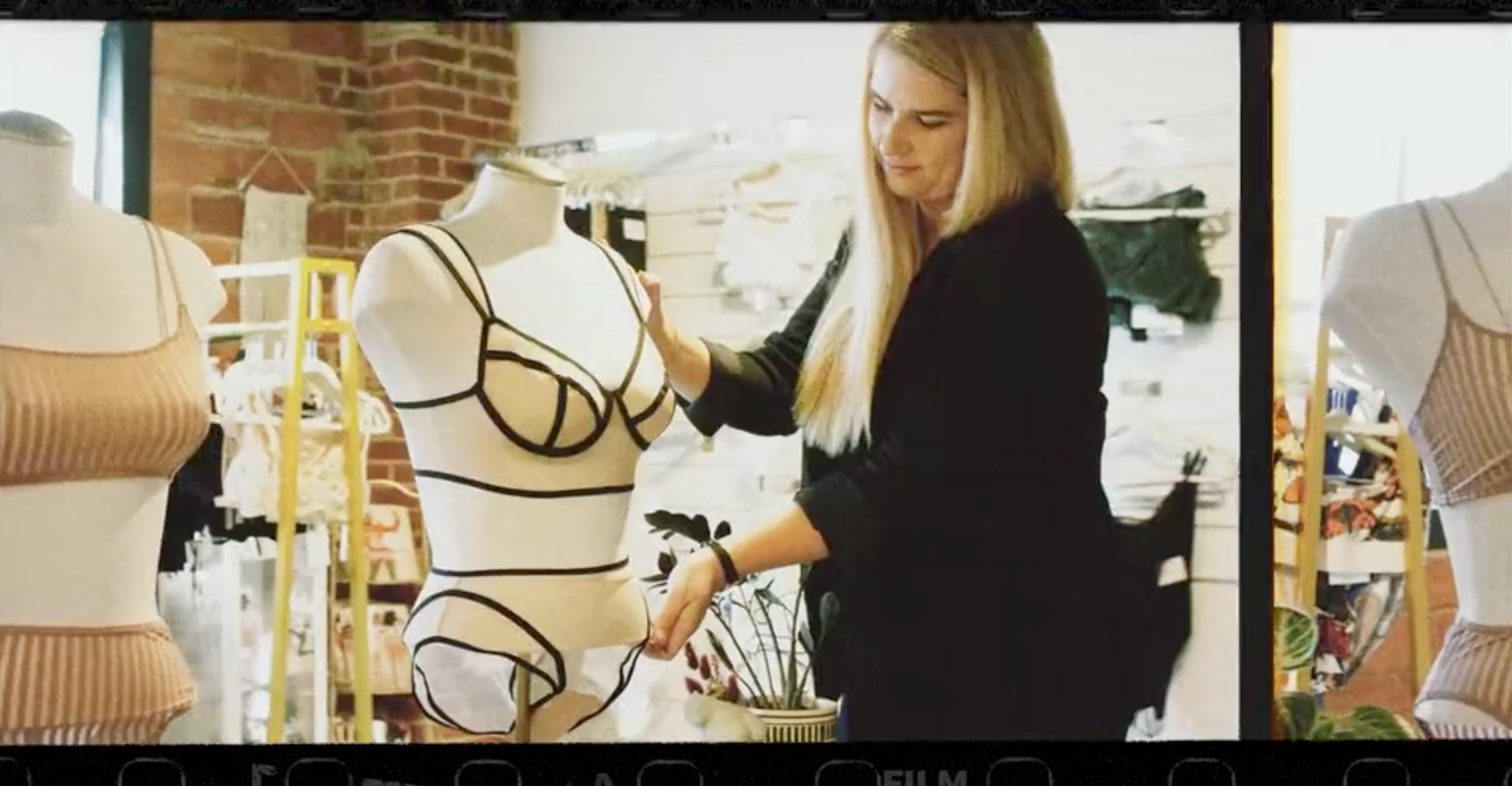 Load video: Video of Society Lingerie highlighting pieces in the boutique and how amazing people feel