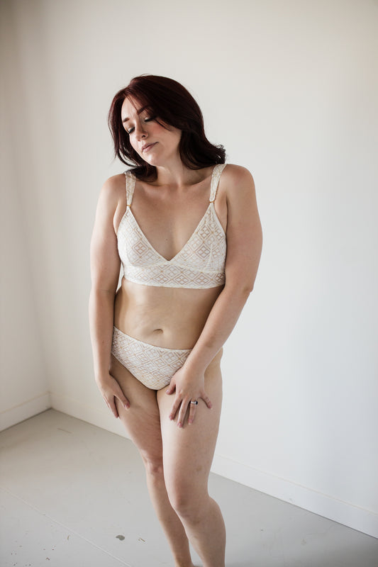 Geo Shell Longline Bralette & Brief Set