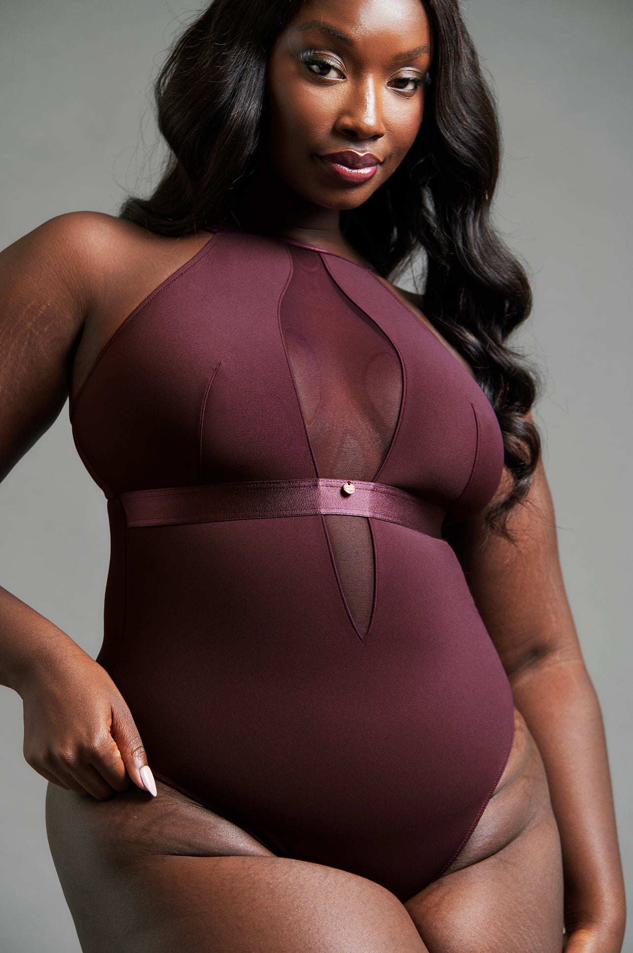 Swerve Bodysuit - Mulberry